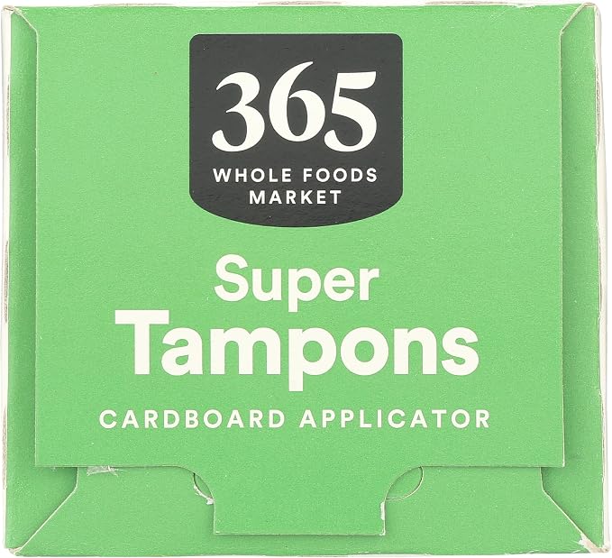 365 by Whole Foods Market, Tampons with Cardboard Applicators, Super Absorbency, Made with Organic Cotton, Unscented, 14 Count