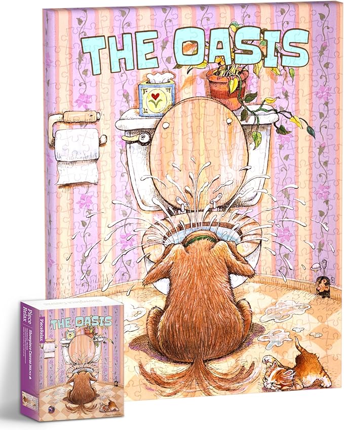 PieceRelax Puzzle Canvas Wall Art 366 Plastic Pieces for Adults - Gary Patterson - The Oasis - Unique Gift & Home Décor with Jigsaw Puzzle Artwork for Living Room Bedroom [HN1434]