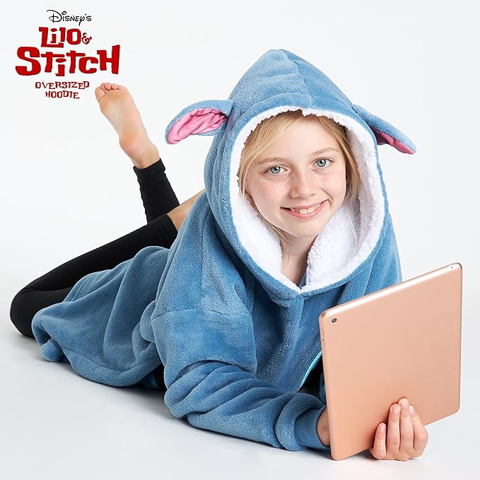 Disney Stitch Blanket Hoodie for Kids Cozy Fleece Wearable Blanket Stitch Gifts