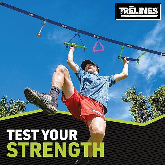 36ft. Ninja Adventure Kit, Slackline Obstacle Course and Outdoor Playground Set - 8 Ninja Warrior Accessories - Monkey Bars for Backyard, Kids Outdoor Play Jungle Gym - Ages 5+ Holds 250lbs