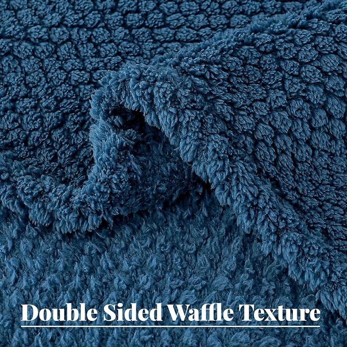 Whale Flotilla Soft Fleece Queen Size Bed Blanket, Navy Blue | 90x90 Inch, Suitable for Bed, Fluffy Fuzzy Jacquard Blankets for All Season, Lightweight and Cozy