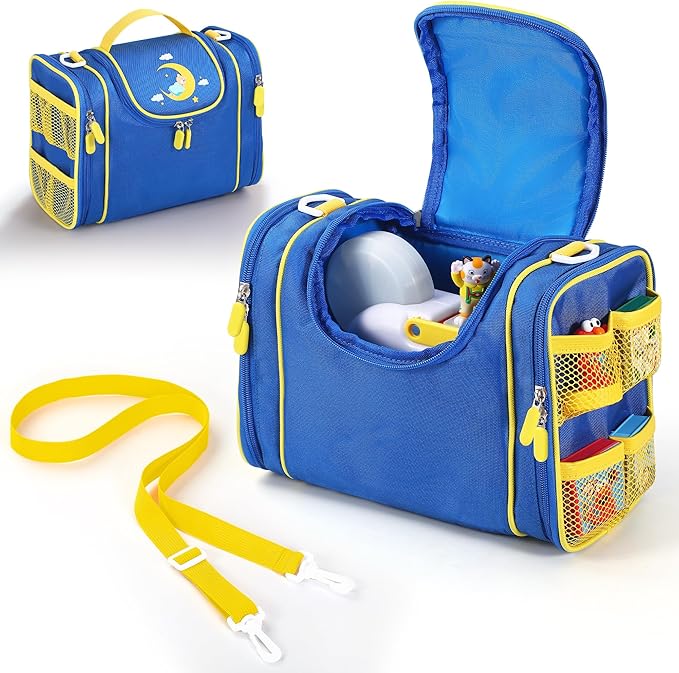 Carrying Case Compatible with Little Tikes Story Dream Machine Books Starter Set and Character, Portable Storage Carrier Bag for Travel and Home Storage (Blue)