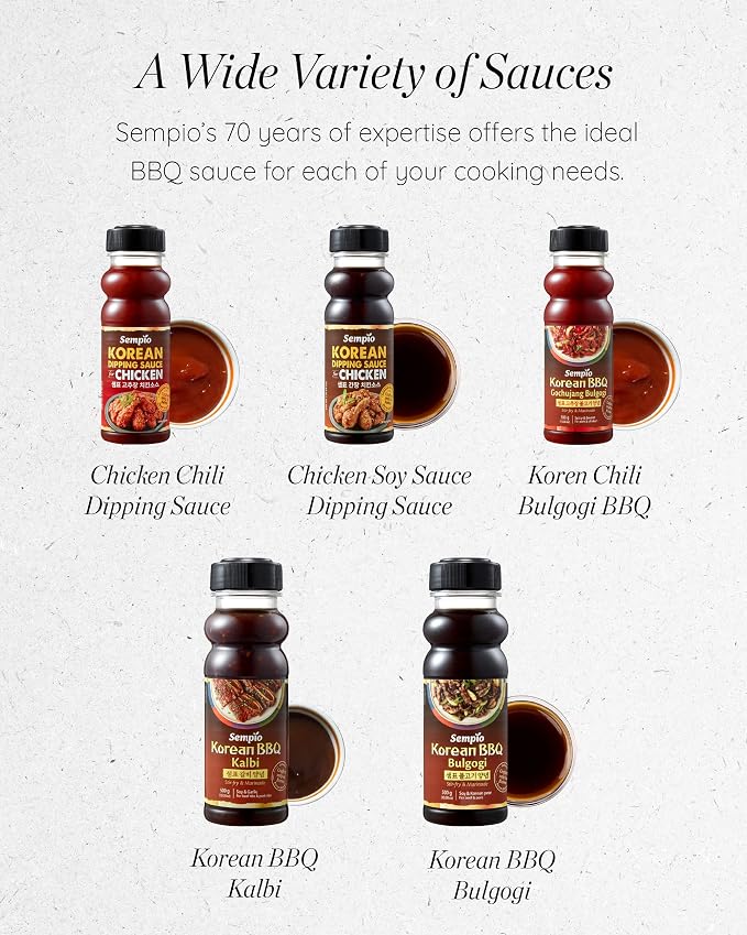 Sempio Korean BBQ Kalbi Soy & Garlic Marinade, 17.63oz / 500g | Sweet & Savory Authentic Korean BBQ Sauce with Soy Sauce & Garlic, Perfect for Stir-Fry and Grilled Meats, Zero Trans Fat