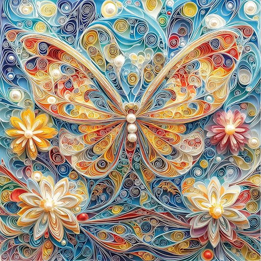 Butterfly Quilling Art Puzzle - 500 Piece Jigsaw Puzzle for Adults - Challenging 20x20 Inch Brain Teaser for Solo & Family Game Night