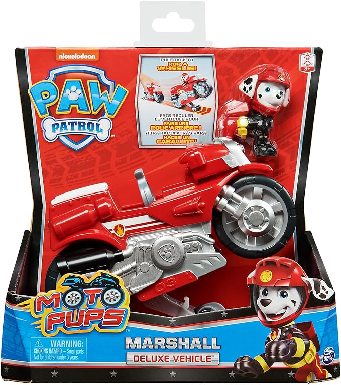 Paw Patrol LA PAT' PATROUILLE - VÉHICULE + FIGURINE MOTO PUPS - Véhicule à Rétro-friction Avec 1 Figurine À Collectionner Pat' Patrouille - - 6059253 - Jouet Enfant 3 Ans et + - Modèle Aléatoire