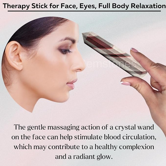 Amazing Gemstone Narmada Shiva Lingam Crystal Wand Massage Stick - Pelvic Wand Gua Sha for Adults - Crystals and Healing Stones Massage Wands for Adults Gifts (Pointed)
