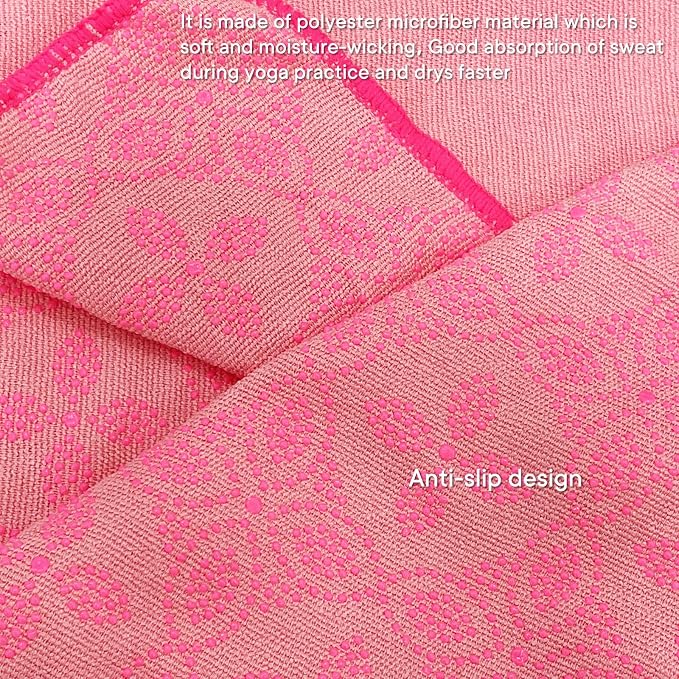 Yoga Towels, Non Slip Hot Yoga Mat Towel with Grip Dots,Super-Absorbent Soft Microfiber Yoga Blanket for Pilates, Fitness and Workout 72inch x 24inch