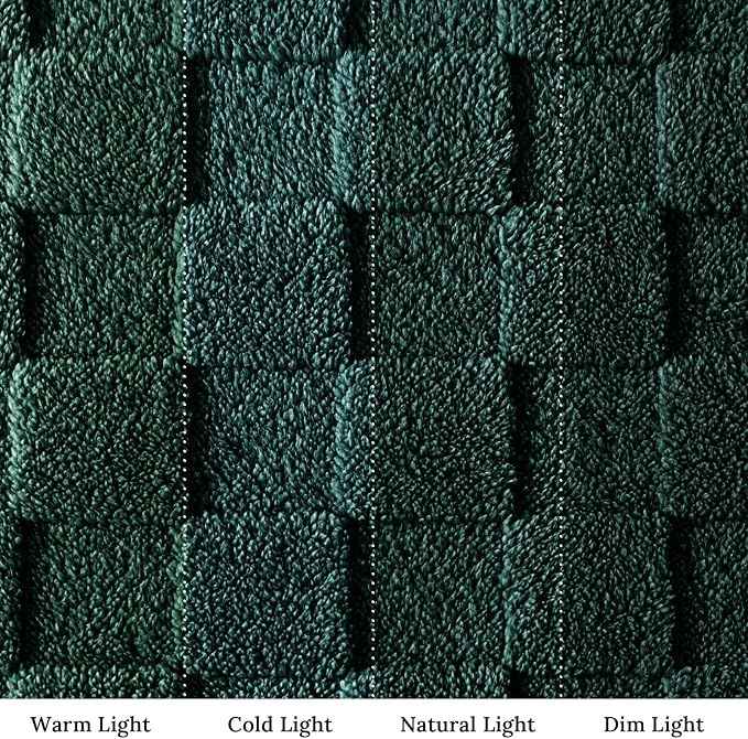 Exclusivo Mezcla 3D Checkered Fleece Twin Blanket for Bed, Green | Super Soft and Cozy Fluffy Bed Blanket, Cute Fuzzy Blanket for Teens Back to School, Dorm Essentials, All Season, 60"x80"