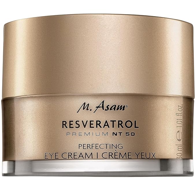 M. Asam Resveratrol Premium NT50 Perfecting Eye Cream – Anti-aging under eye cream with resveratrol & hyaluronic acid to smooth wrinkles & fine lines, vegan formula, 1.01 Fl Oz