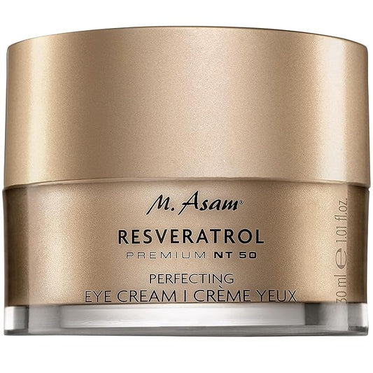 M. Asam Resveratrol Premium NT50 Perfecting Eye Cream – Anti-aging under eye cream with resveratrol & hyaluronic acid to smooth wrinkles & fine lines, vegan formula, 1.01 Fl Oz