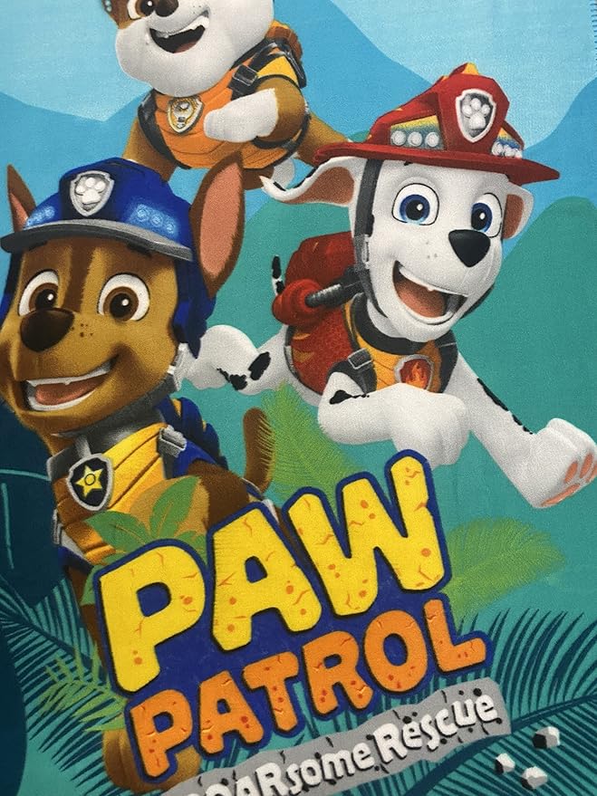 Paw Patrol Chase and Marshall Blue Throw White Polka Dotted Blanket (Team)