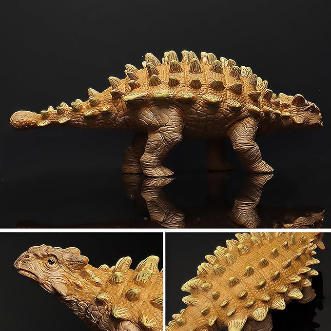 Gemini&Genius Ankylosaurus Dinosaur Toy Action Figure, Saichania Toy, Gift, Xmas Stocking Stuffer, Birthday Cake Topper, Family Party Gift for Kids 3 Year Olds and Up