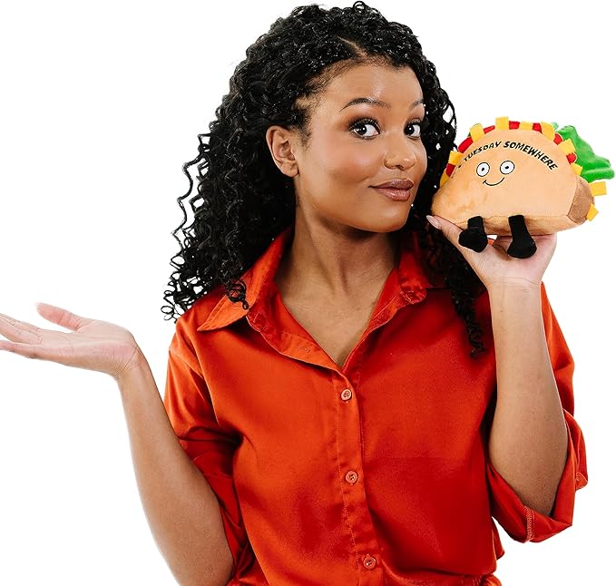 Taco Plushie - It's Tuesday Somewhere Funny Taco Tuesday Plush, Taco Themed Gift, Food Plush Toy for Gifting