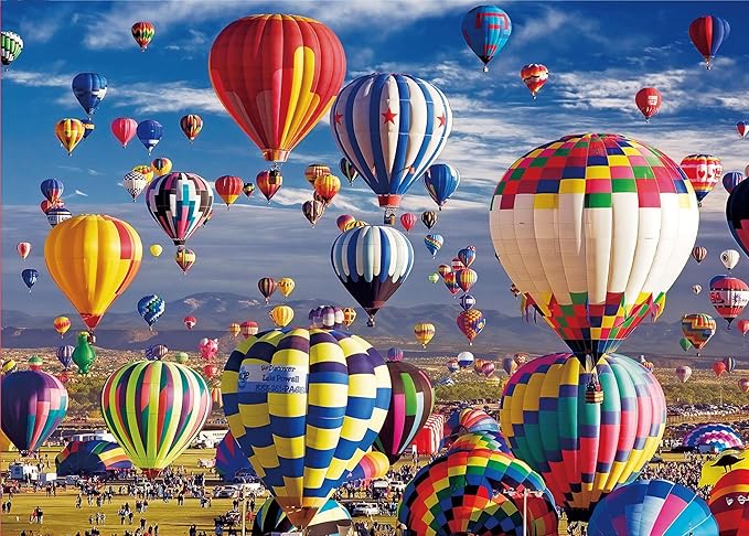 Jigsaw Puzzles for Adults 1000 Pieces Hot Air Balloon Challenging Adult Puzzle, Perfect for Game Nights - Finished Size is 27" x 20"