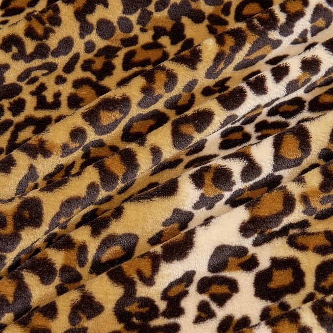 Edenleaf Fleece King Size Super Soft Cozy Leopard Print Blanket for Couch Bed, Cheetah Print Blanket for All Seasons 90"x108" (Dark Brown)