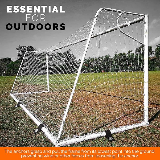Trampoline Anchors High Wind Heavy Duty 12" Set of 4/6/8 with Straps, Drill Bit - Trampoline Anchor Kit - Trampoline Stakes Anchors High Wind - Ground Anchors - Trampoline Wind Stakes - Ground Stakes