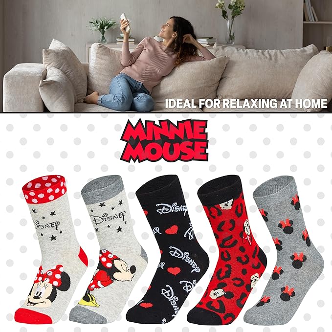 Disney Stitch Socks Gifts for Women Teens, US Size 4-9, Baby Yoda Pack of 5 Fuzzy Casual Crew Socks for Home Sleep Winter