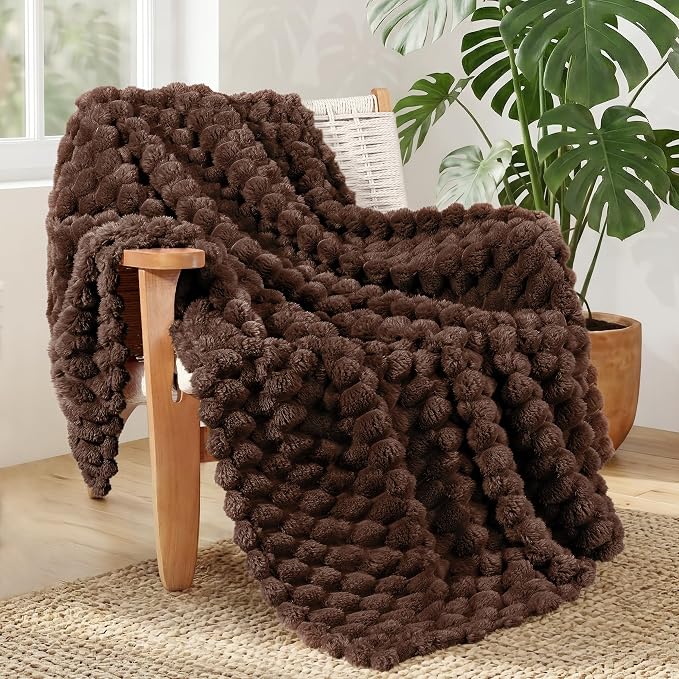 Whale Flotilla Soft 3D Jacquard Fleece Throw Blanket for Couch Bed, Coffee | Super Cozy Lightweight Plush Fluffy Throw, Luxury Decorative All‑Season Couch Cover Blanket for Sofa & Office Chair, 50"x60"