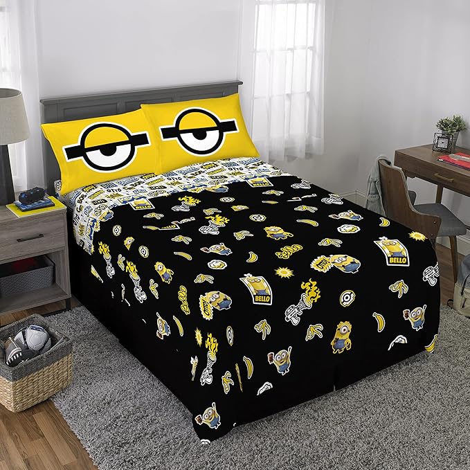 Franco Kids Bedding Super Soft Microfiber Sheet Set, Full, Minions The Rise Of Gru
