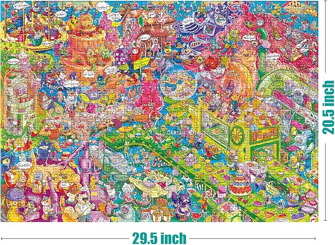 Antelope 2 in 1 1000 Piece Puzzle Bundle - Catndyland - 1000 Piece Jigsaw Puzzle with Cat Castle
