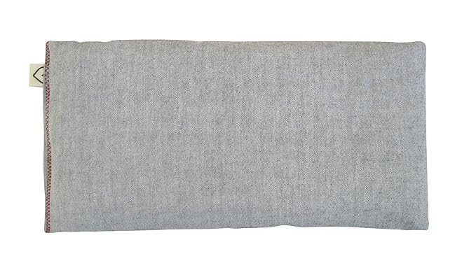 Unscented Flax Eye Pillow - Soft & Soothing Cotton Naturally Calming Colors - Weighted Yoga Massage Headache Sleep Made USA - gray