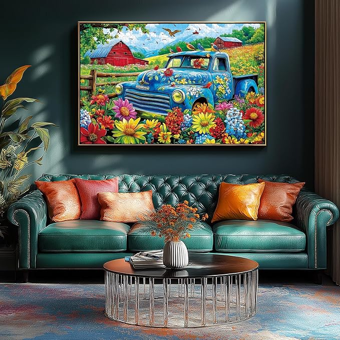 500 Piece Jigsaw Puzzle for Adults & Kids - Songbirds on The Farm - Eco-Friendly Recycled Cardboard Large Piece Puzzle - Perfect Family Activity & Gift Idea for Friends and Seniors 23x15 Inch