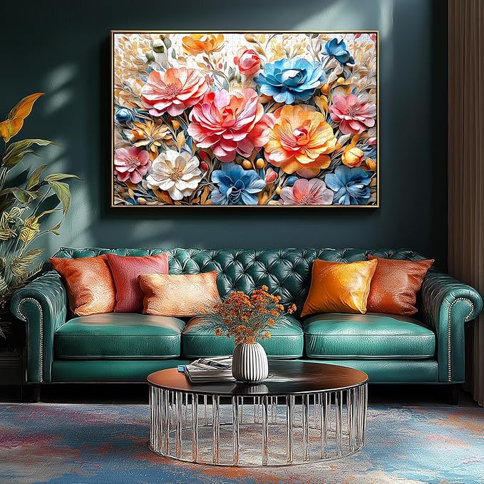 Vibrant Floral Bloom 1000 Piece Puzzles for Adults Clearance, Fun Puzzles for Adults 1000 Pieces with HD Print & Poster, 27.5" X 19.7" Dust Free, for Gifts Halloween Christmas Family Games
