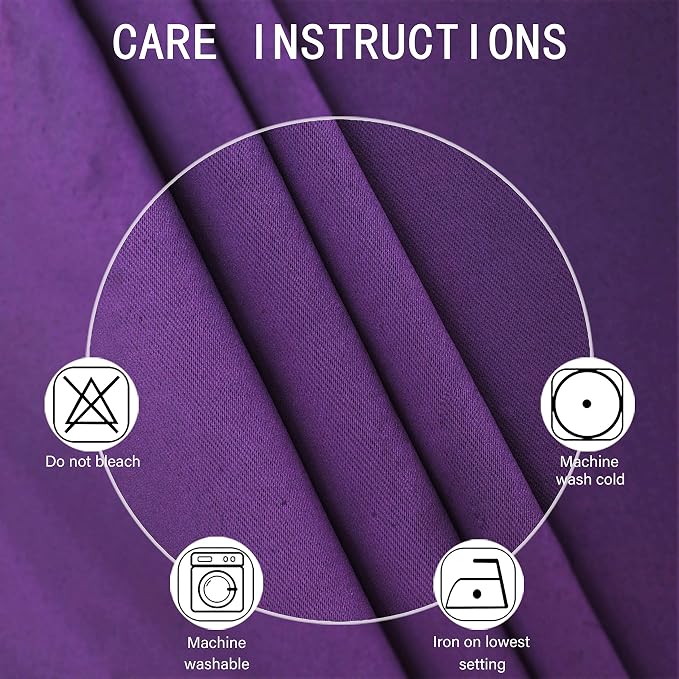 LEMOMO Purple Thermal Blackout Curtains/42 x 72 Inch/Set of 2 Panels Room Darkening Curtains for Bedroom