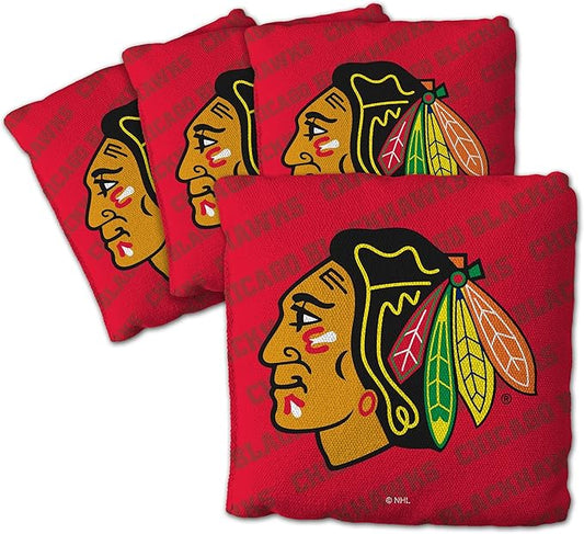 YouTheFan Officially-Licensed NHL Set of 4 Cornhole Bags - All Weather Regulation 6” x 6” Size - 16oz Weight - Designed in USA