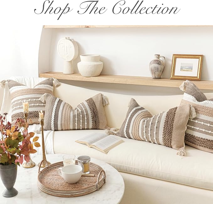 Brown Decorative Lumbar Pillow Cover 14x36 Boho Long Body Pillow for Bed Farmhouse Lumbar Throw Pillow for Couch Modern Accent Textured Throw Pillowcase
