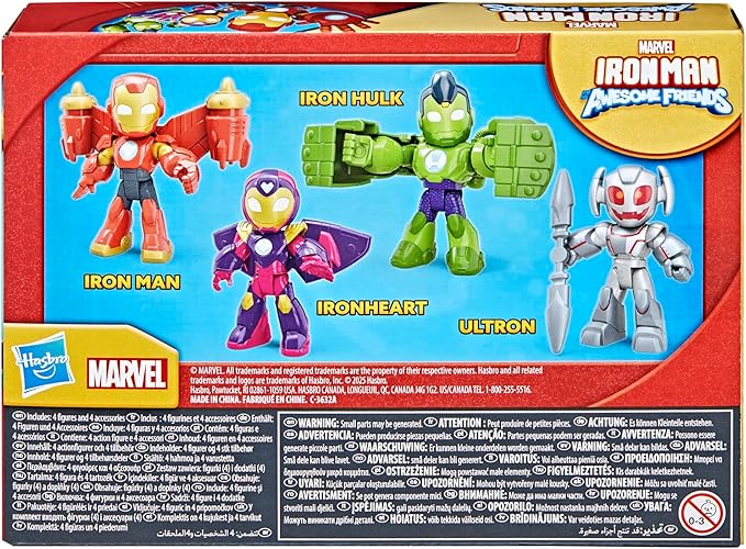 IRON MAN AND HIS AWESOME FRIENDS Marvel Iron Armor Figure Pack, 3-Inch Action Figures, Toy Playsets for Boys & Girls, Ages 3+ (Amazon Exclusive)