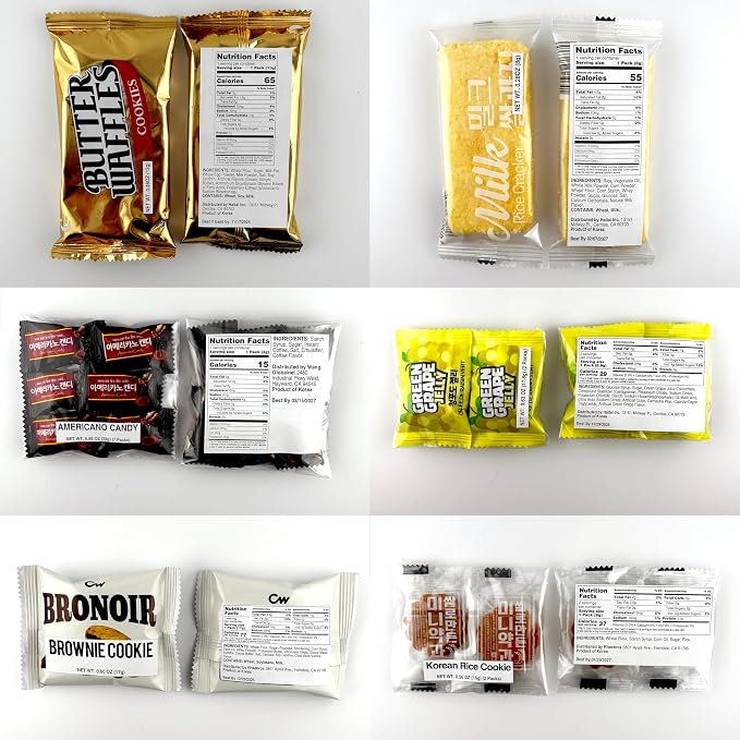 Dagaon Korean Snack Box 46 Count. Assorted Gift Pack Including Chips, Crackers, Cookies, Biscuits, Ramen, Pies, Candies and More. Variety Gift Set for every occasion.