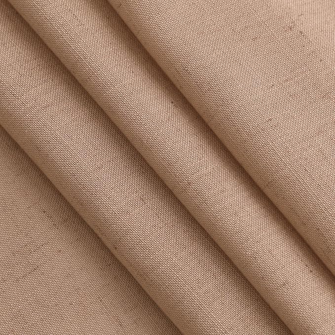 Nanspring Peach Linen Curtains 96 Inches Long Set for Baby Girl Bedroom Back Tab Rod Pocket Semi Sheer Light Filtering Drape for Bedroom Home Decor Protect Privacy 52x96,2 Panels