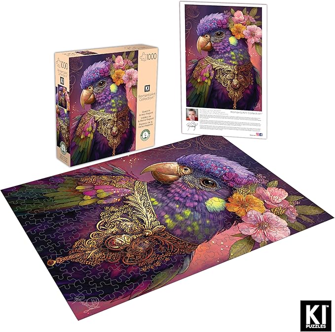 1000 RomantzArt Piece Jigsaw Puzzle for Adults – Queen's Aviary: Regent – Challenging, Hard and Vibrant Gradient Color Puzzle, Gift for Puzzle Lovers, Brain Teaser Home Décor