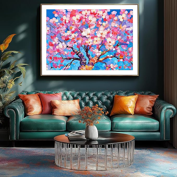 Spring Cherry Blossom 500 Piece Puzzles for Adults, Fun Spring Puzzles for Adults 500 Pieces with HD Print & Poster, 15" X 23" Dust Free Halloween Christmas Family Games
