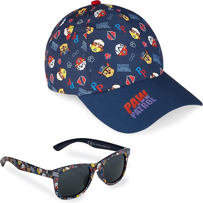 Paw Patrol Baseball Cap and Kids Sunglasses - Boys Sun Hat & UV400 Sunglasses for Kids Summer Set