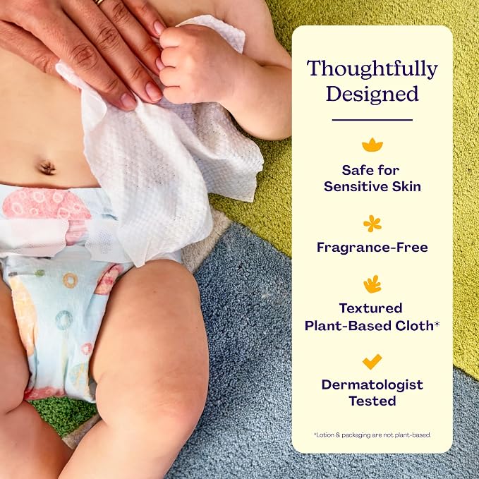 Hello Bello Premium Wipes, Designed for Sensitive Skin with Chamomile & Aloe Extracts, Simply Sage (18 Resealable Packets = 1080 Total Wipes)
