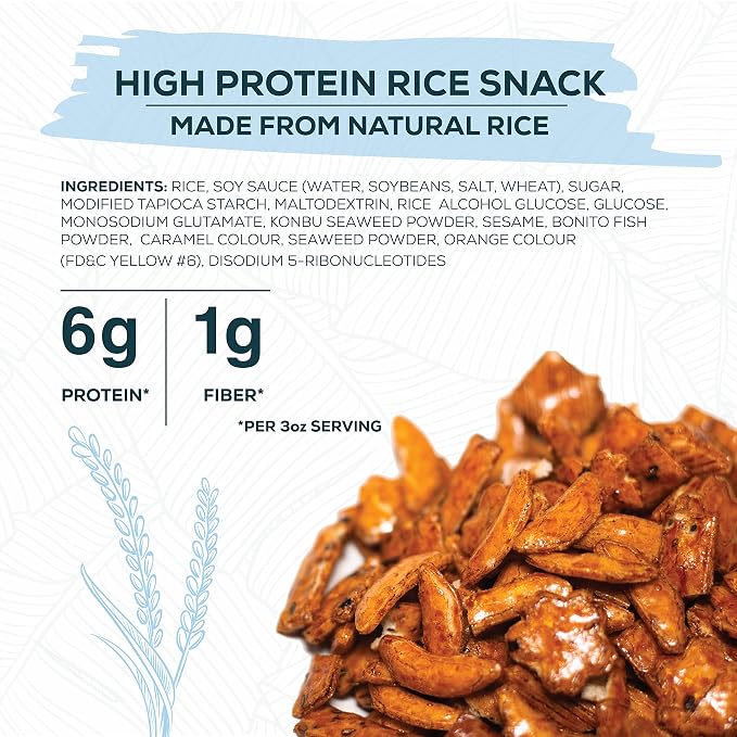 Aloha Right Now Premium Mixed Arare Rice Crackers Mochi Crunch Japanese Hawaiian Style Asian Snack Mix 1LB 16oz