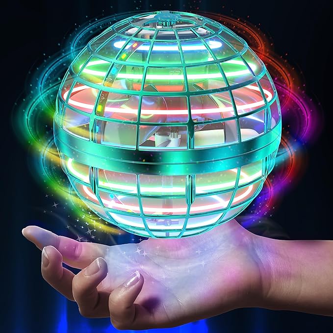 2025 Flying Orb Ball Toy,Cosmic Globe Boomerang Hover Ball Galactic Fidget Spinner, Hand Drone Orbit, Cool Toys Gift for 6 7 8 9 10+ Year Old Boys Girls Teens Outdoor Toys(Light Blue)