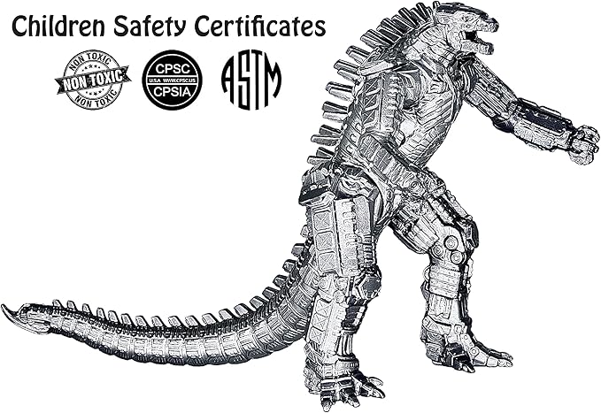 TwCare MechaGodzilla Mecha Monster vs. Kong Toy Action Figure, 2021 Movie Series Movable Joints King of The Monsters Dinosaur Birthday Kid Gift, Travel Bag