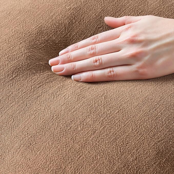 MIULEE Linen Fringe Decorative Fall Euro Throw Pillow Covers Brown 24x24 | Set of 2, Cottagecore Decor, Boho Farmhouse Neutral Pillow Covers, Rustic Fall Couch Cushion Cases for Sofa Bed Living Room