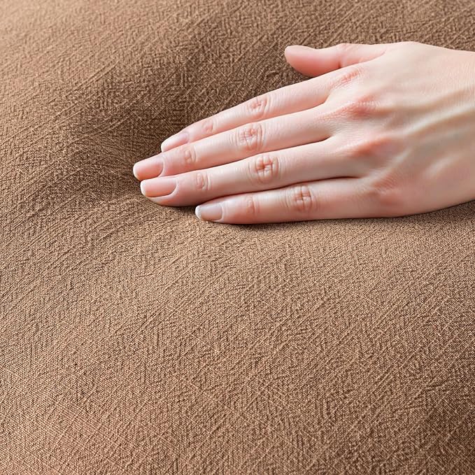 MIULEE Linen Fringe Decorative Fall Euro Throw Pillow Covers Brown 26x26 | Set of 2, Cottagecore Decor, Boho Farmhouse Neutral Pillow Covers, Rustic Fall Couch Cushion Cases for Sofa Bed Living Room