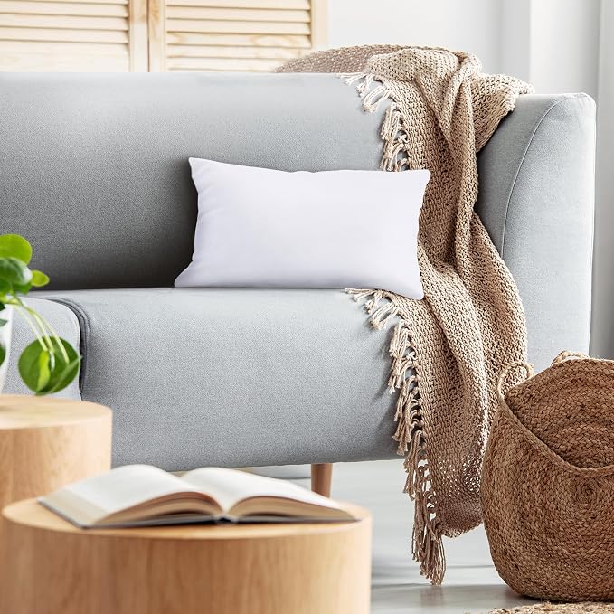 Utopia Bedding Throw Pillows, 12x20 Pillow Inserts, Pack of 1, White | Down Alternative Throw Pillow Inserts, Couch Pillows for Indoor Decor, Plush & Supportive, Decorative Cushion for Sofa, White