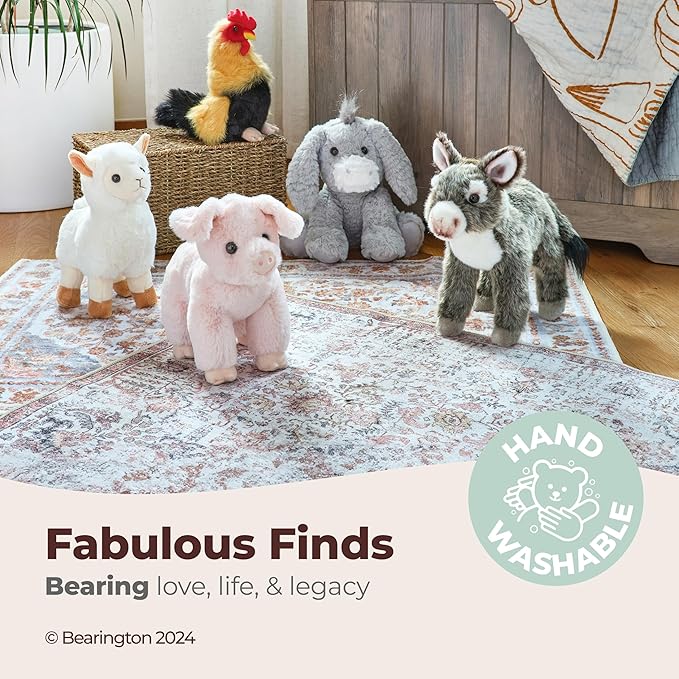 Bearington Donny Plush Donkey Stuffed Animal, 10.5 Inch