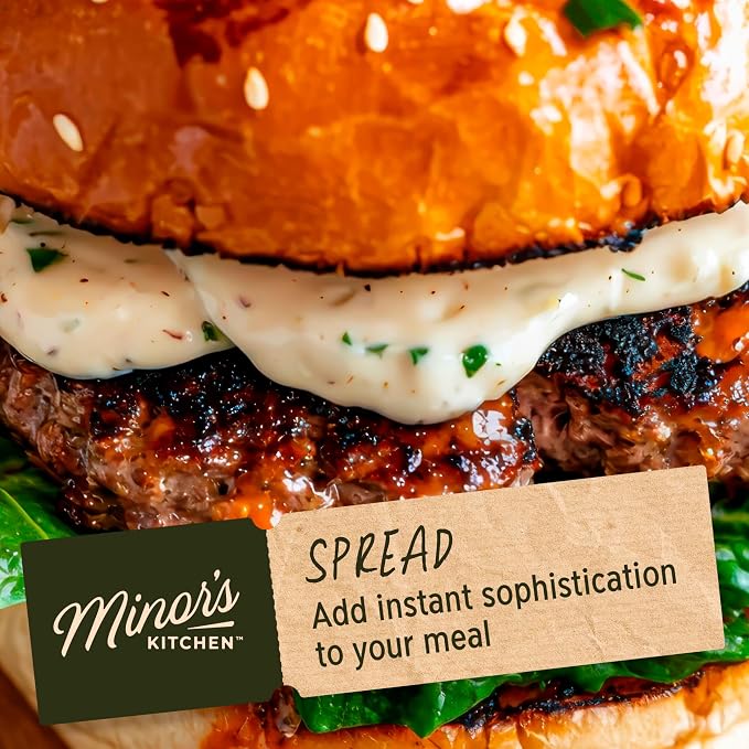 Minor's Kitchen Lemon Garlic Aioli, Garlic Sauce, Condiments And Sauces, Dips And Spreads (Pack of 2)