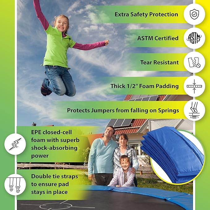 Machrus Upper Bounce Round Trampoline Replacement Safety Pad Spring Cover, Protective Accessories