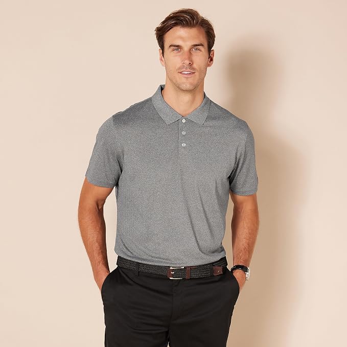 Amazon Essentials Men's Moisture Wicking Golf Polo Shirt, Short Sleeve, Slim-Fit, Quick-Dry, Active Wear