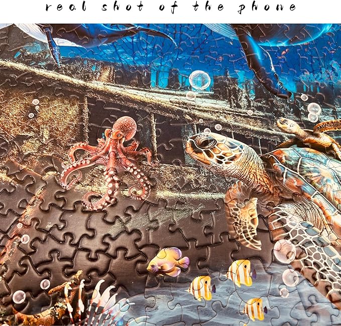 1000 Piece Jigsaw Puzzle for Adults - Underwater Ocean Scene with Unique Shaped Pieces, Color-Coded Backing, and Textured Finish - Fun, Challenging, and Gift-Ready Puzzle, Size 26.6 x 19.2 in