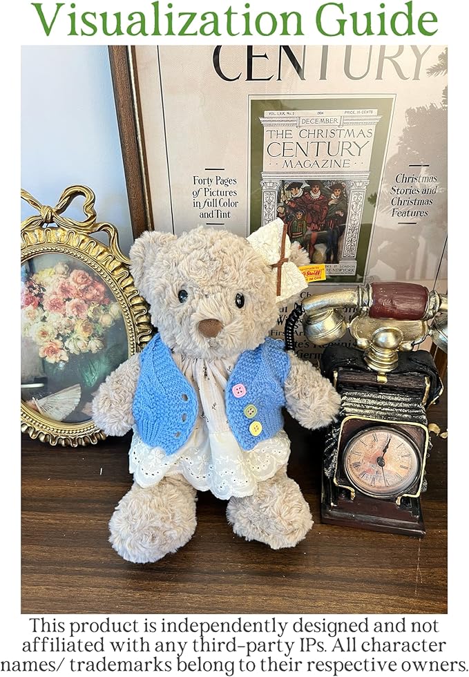 9-12"/31cm Plush Outfit 3-Piece Set for Bashful Series Teddy Bears Under 31cm Stuffed Animal Clothes（NO Doll）