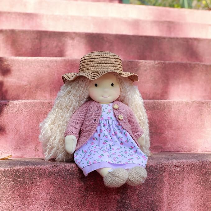 Waldorf Handmade Rag Doll - Personalized Collectors Plush for Kids Birthday Present With Beautiful Box-Darcy 12"